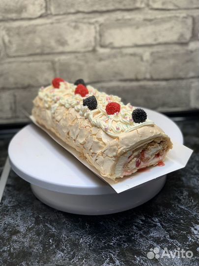 Меренговый рулет,птичье молоко