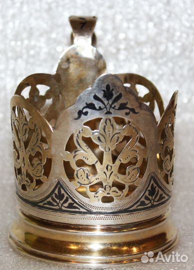 Подстаканник, серебро 875 проба