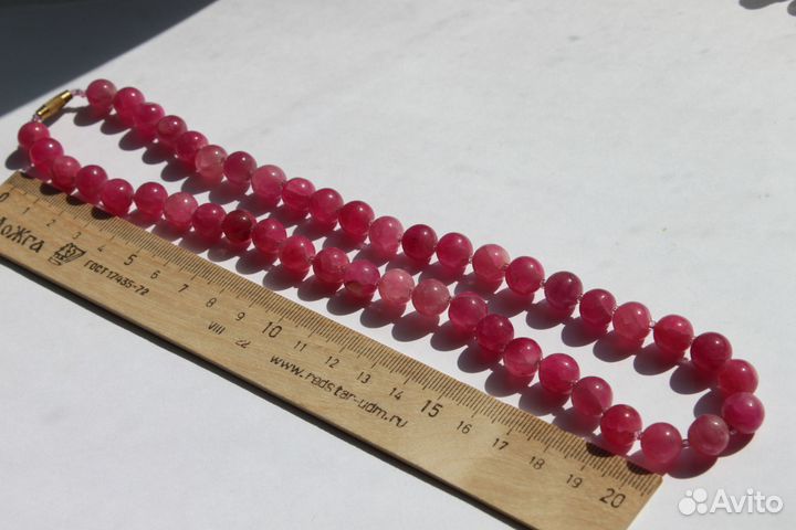 Бусы. крупные природные не облагороженные рубины