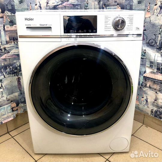 Стиральная машина б/у с чёрным люком 6-7 кг