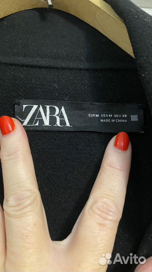 Пальто zara M без подклада шерсть 50 проц