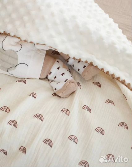 Двусторонний муслиновый плед для новорожденного