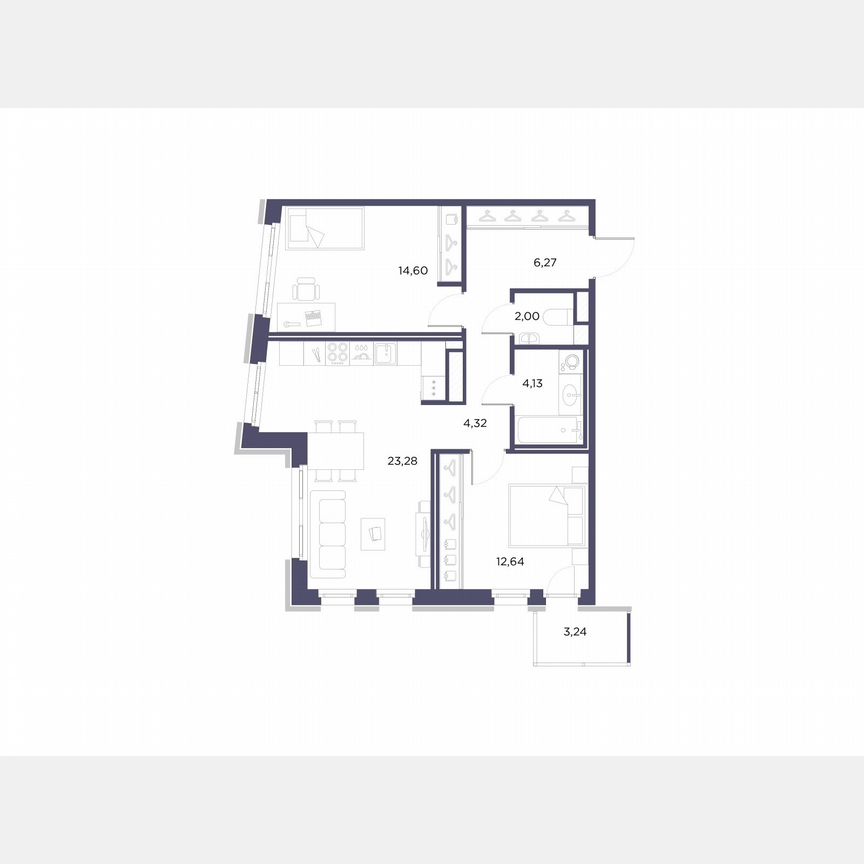 2-к. квартира, 67,2 м², 8/10 эт.