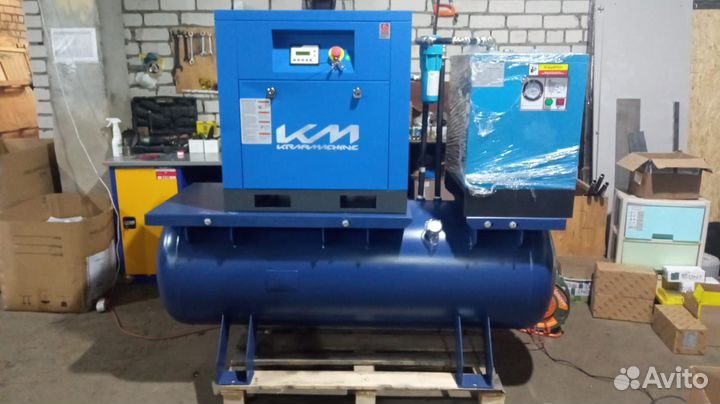 Винтовой компрессор KraftMachine 7,5 кВт на ресиве