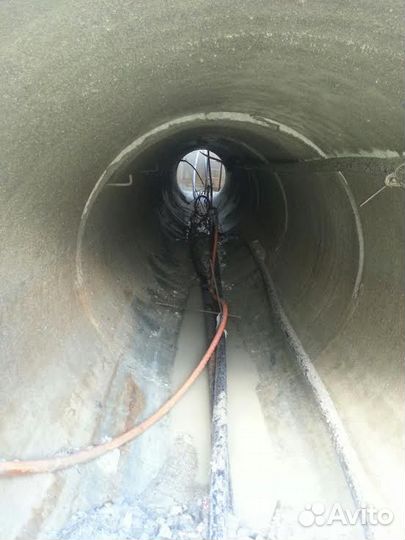 Прочистка канализации. Промывка труб