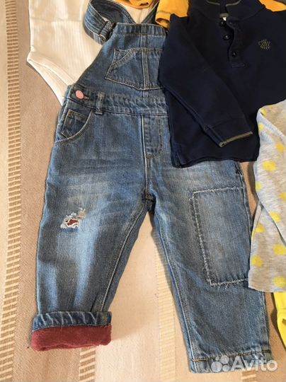 Джинсовый комбинезон и другие вещи на 1-1,5-2 года