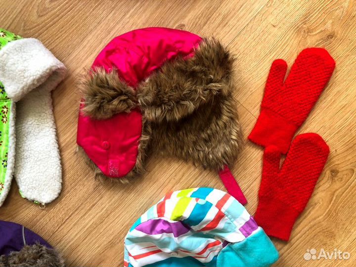 Шапка Рукавицы от 2 до 9 лет Зима 46-55см