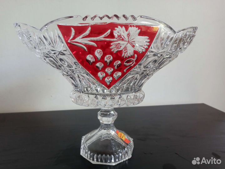 Ваза для фруктов на ножке Anna Hütte хрусталь нов