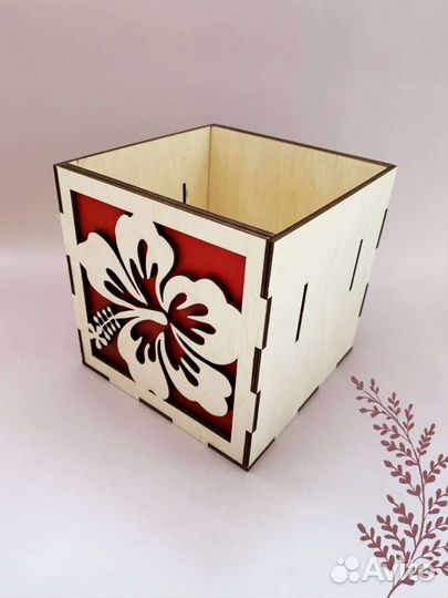 Коробка упаковочная, деревянная для подарка