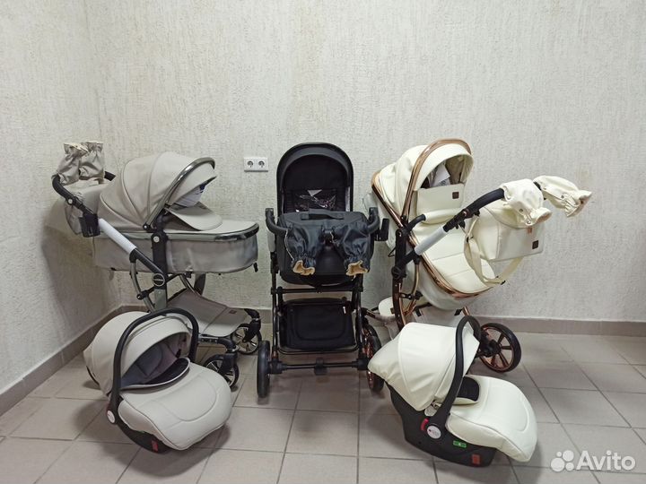 Новая коляска 3в1 экокожа Luxmom 608