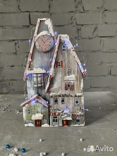 Зимние деревянные домики. Домики с подсветкой