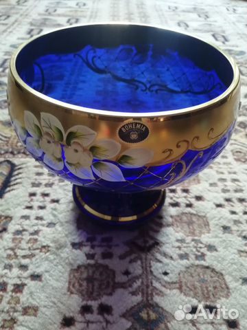Bohemia, новая ваза - конфетница, синяя