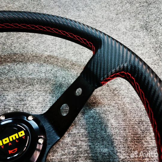 Руль momo style - с выносом - 350мм (кожа под карб