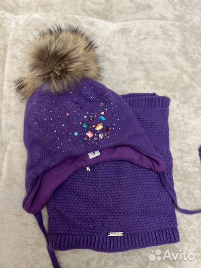 Зимняя шапка и снуд 52-54р