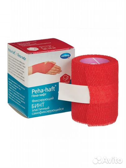Бинт фиксирующий peha-haft 932488/0 6х400 красный