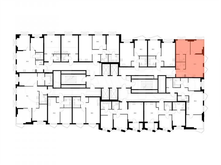 2-к. квартира, 52,6 м², 27/32 эт.