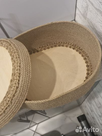 Корзина/хлебница из джута ручной работы