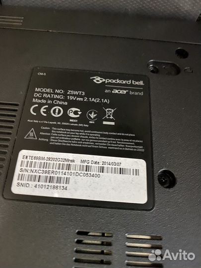 Ноутбук packard bell