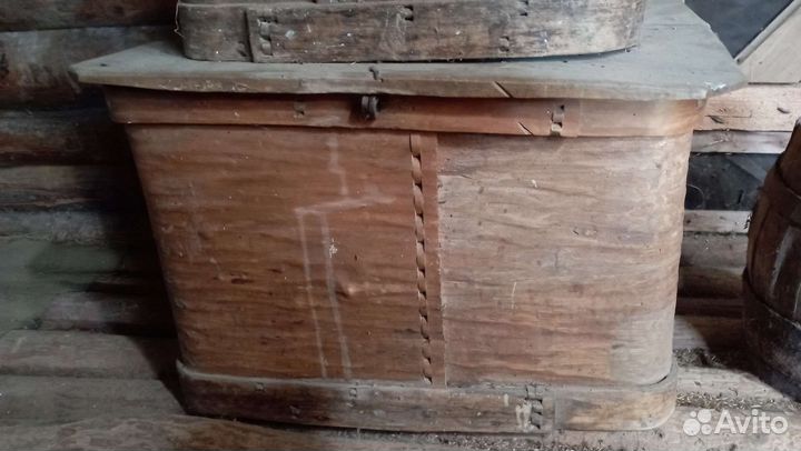 Короб, сундук, ларь лубяной, старинный