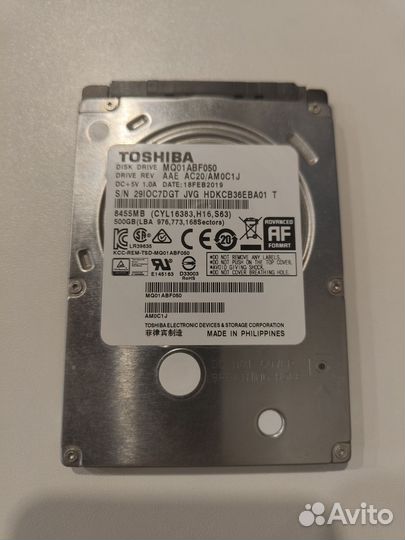 Жесткий диск Toshiba 500 гб 2.5