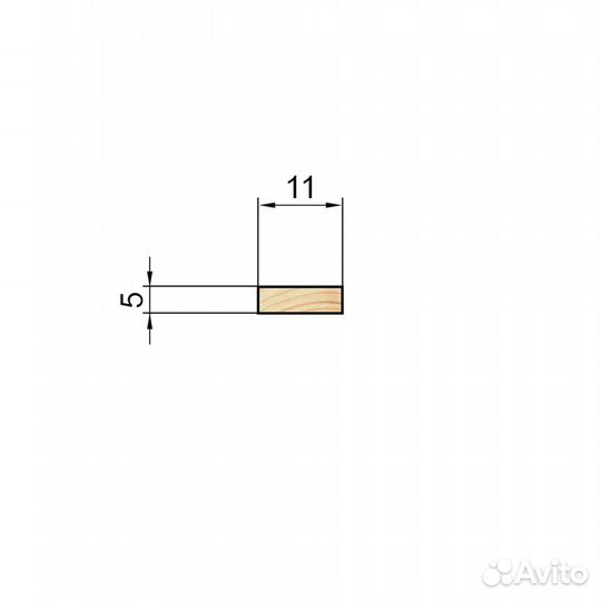 Рейка деревянная 5х11х2200 мм