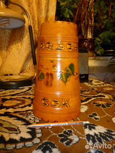 Кружка советская деревянная 