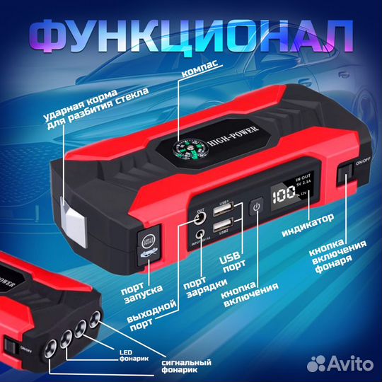 Пускозарядное устройство для авто 28000 mah