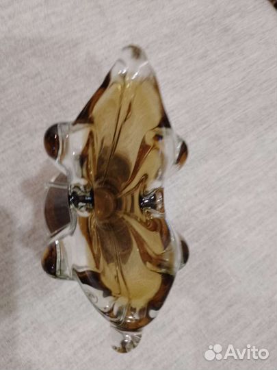 Ваза гутное стекло СССР 1960г