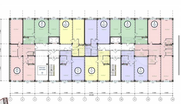 1-к. квартира, 53,1 м², 6/14 эт.