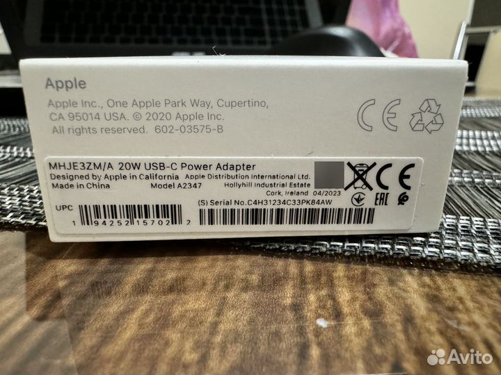 Зарядное устройство apple 20w