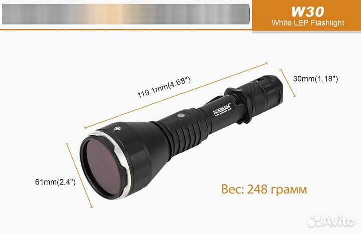 Acebeam W30 (лазерный) Фонарик LEP