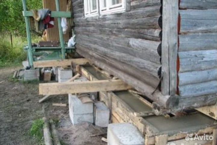 Замена венцов подьем дома