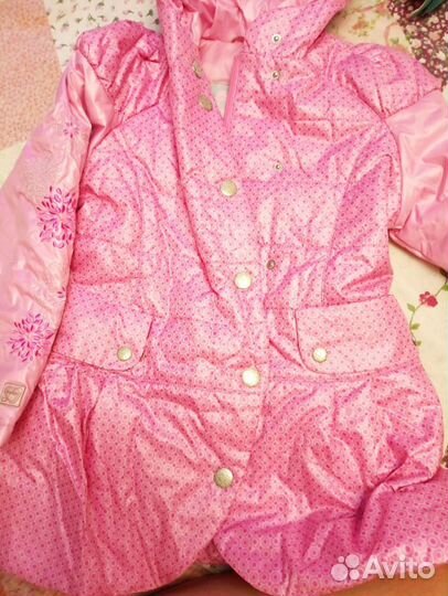 Куртка весна осень для девочки 134 розовая