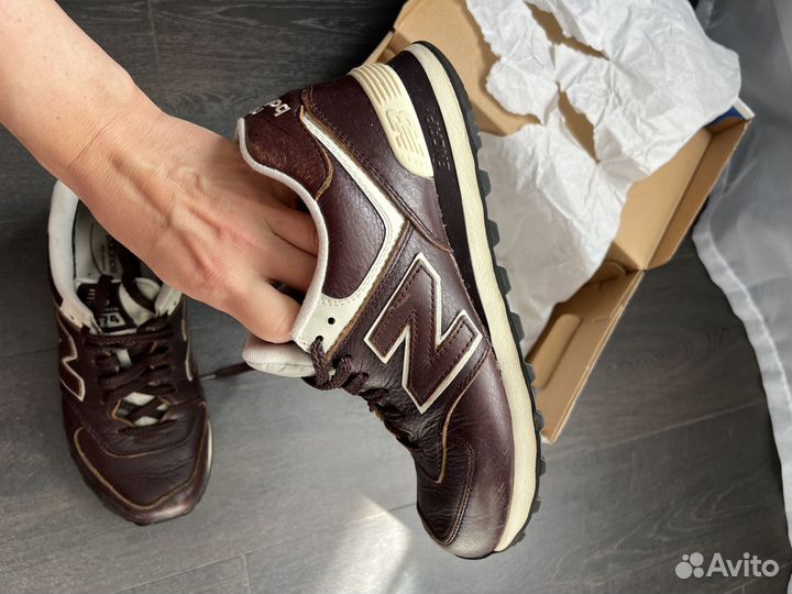 Кроссовки new balance 574 кожаные