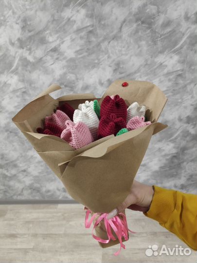 Вязанные цветы