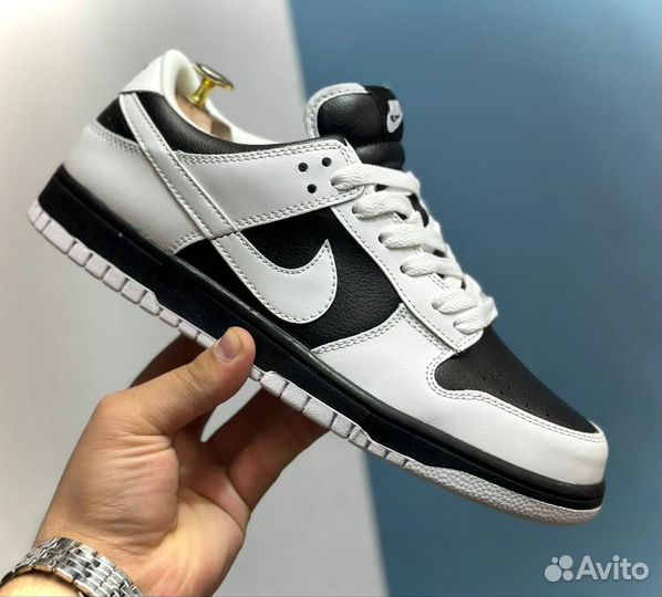 Кроссовки Nike SB Dunk low 1 бело-черные размер 43