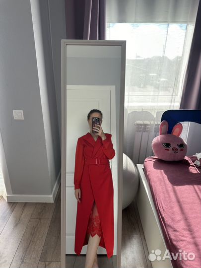 Платье вечернее женское 40-42 xs красное длинное