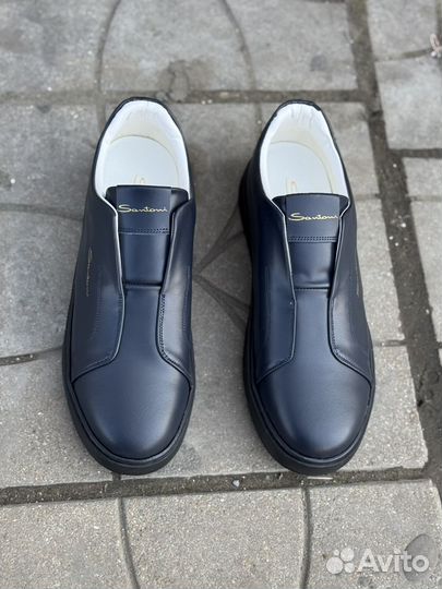 Мужские кожаные кеды