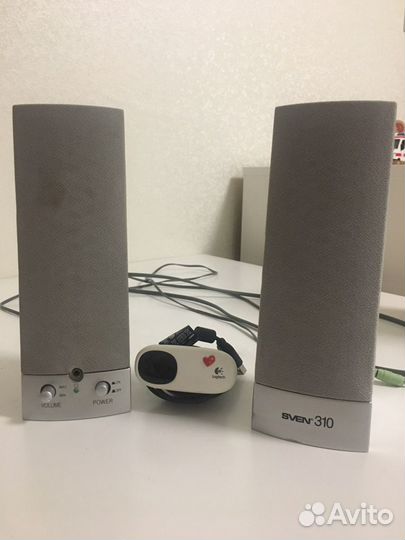 Колонки для компьютера, вебкамера