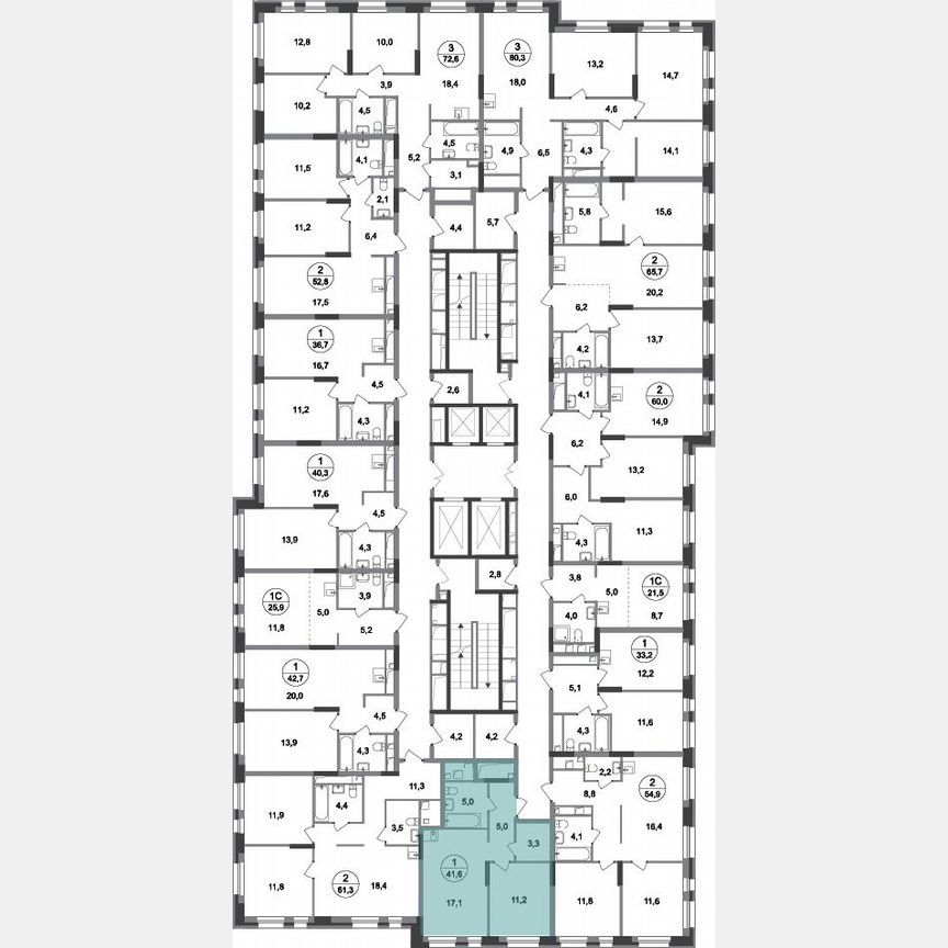 1-к. квартира, 41,6 м², 3/20 эт.