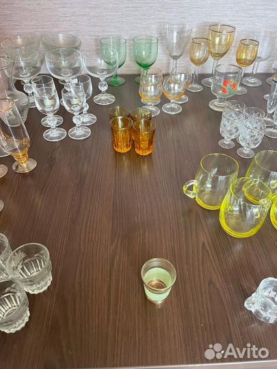 Фужеры стопки рюмки хрусталь стекло Винтаж