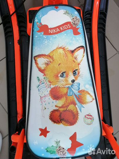 Снегокат с ручкой и колёсами Nika Kids