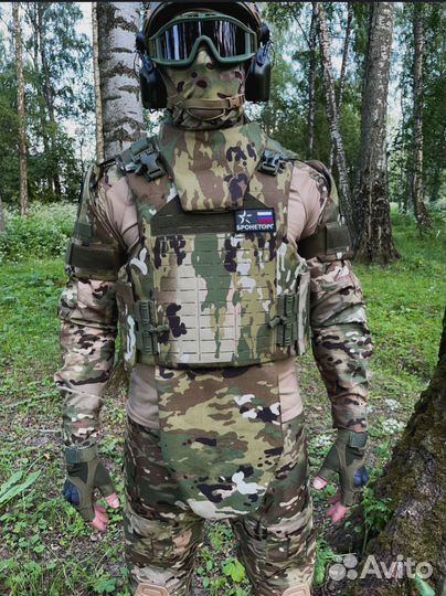 Кевларовый бронежилет плитник с напашником бр2