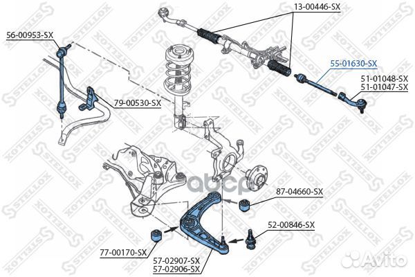 55-01630-SX тяга рулевая Renault Megane/Scenic