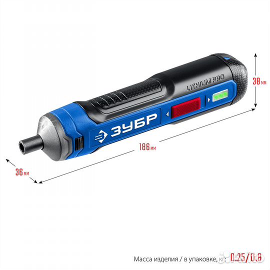 Зубр zubr GO 4 Vmax, аккумуляторная отвертка, кейс