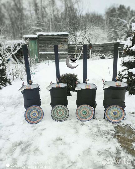 Казан чугунный с печкой 3мм