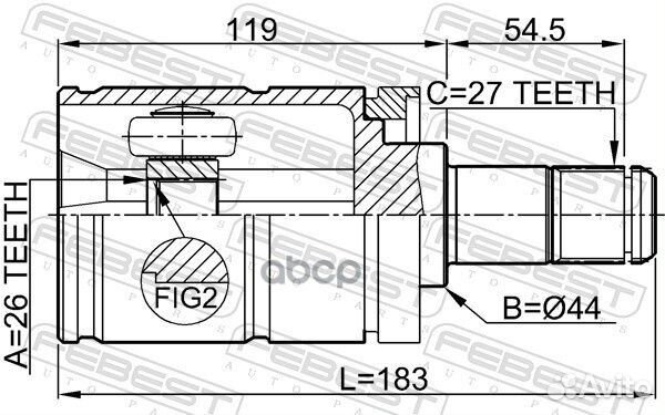 Шрус внутренний левый 1911-E53LH Febest