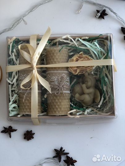 Свечи из вощины подароный набор