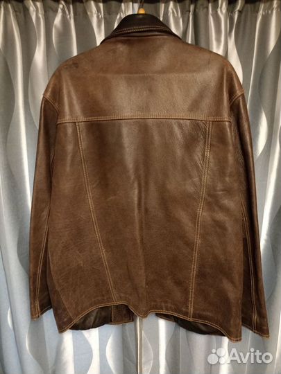Кожаная куртка мужская коричневая