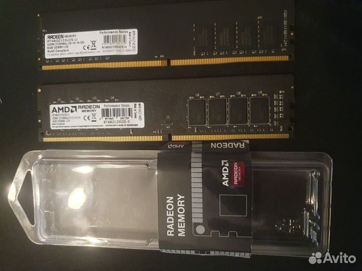 Оперативная память DDR4 озу, 8 гбx2 шт, 2133 мгц